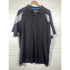 Slazenger Golf Polo Shirt Black Blue Lightweight Breathable Men’s Size XL